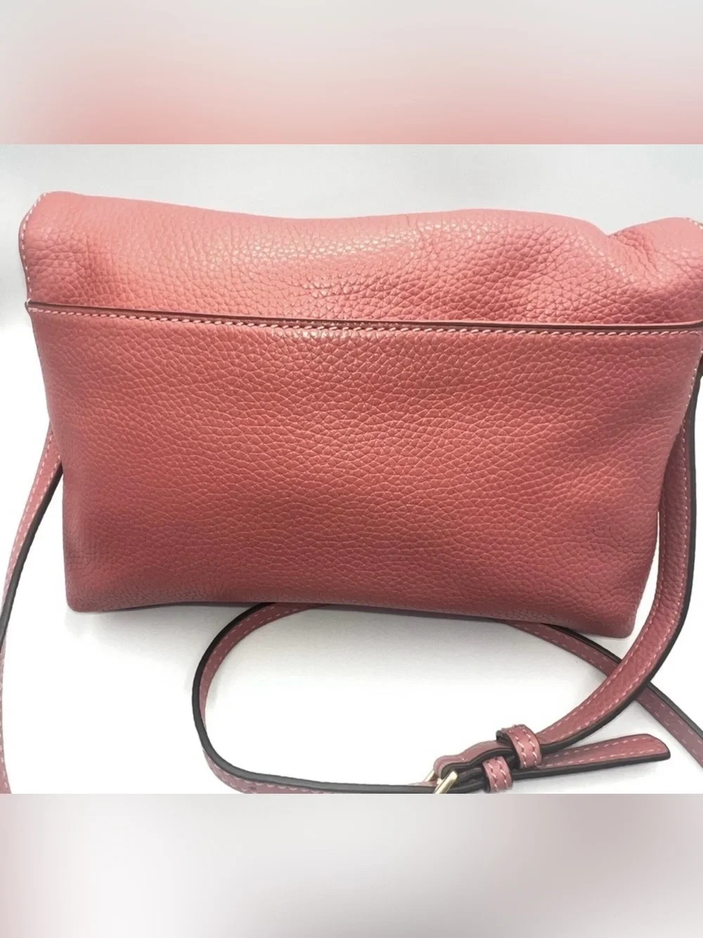 Tory Burch McGraw Fold-Over Crossbody in the shade Pink Magnolia
